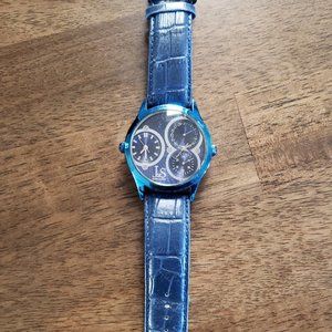 3/60. Joshua and Sons blue leather watch.